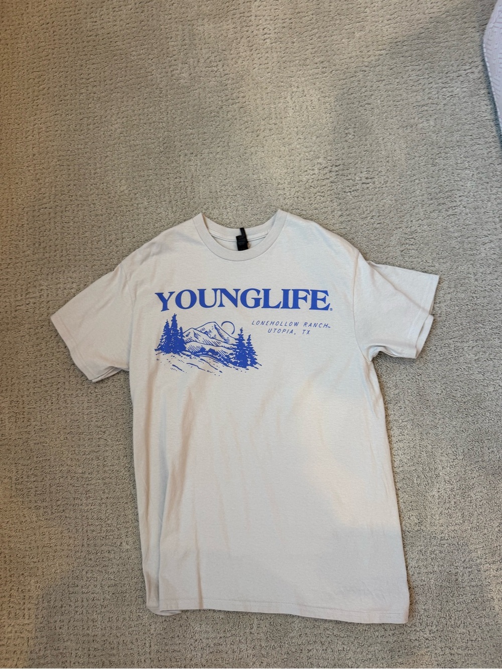Topia Cream Short-Sleeve Tee with Blue Scenic Print